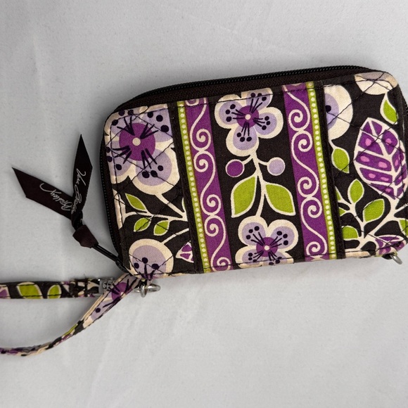 Vera Bradley Purple and Green Floral Wristlet - Picture 1 of 4